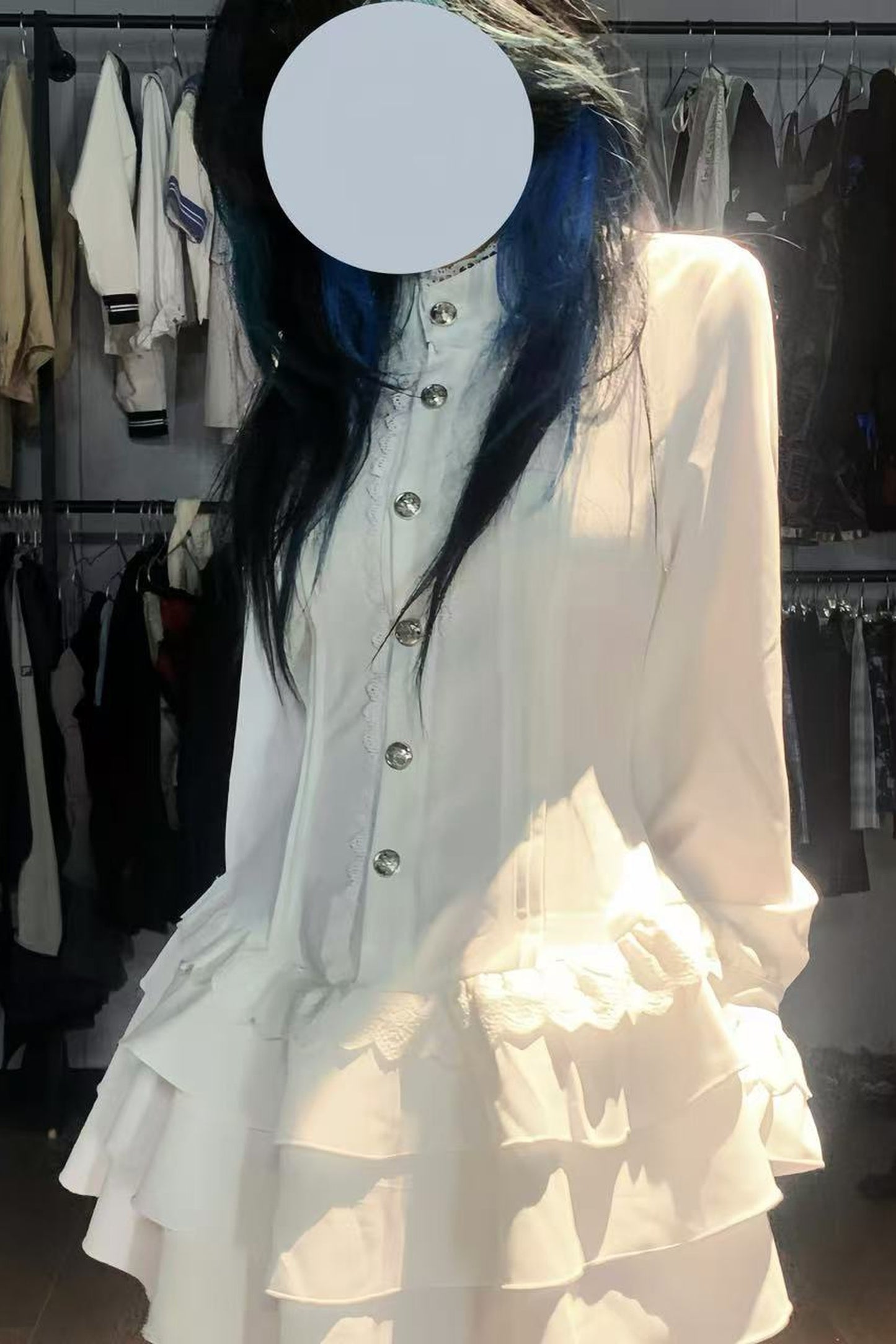 Moonlit Lace White Gothic Dress