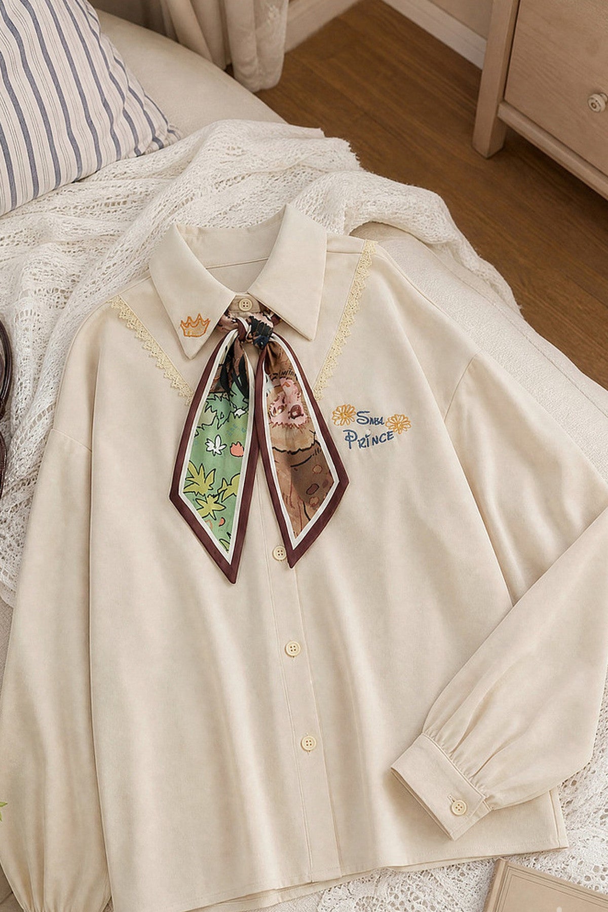 Vintage Oil Painting Knit Cardigan And Skirt