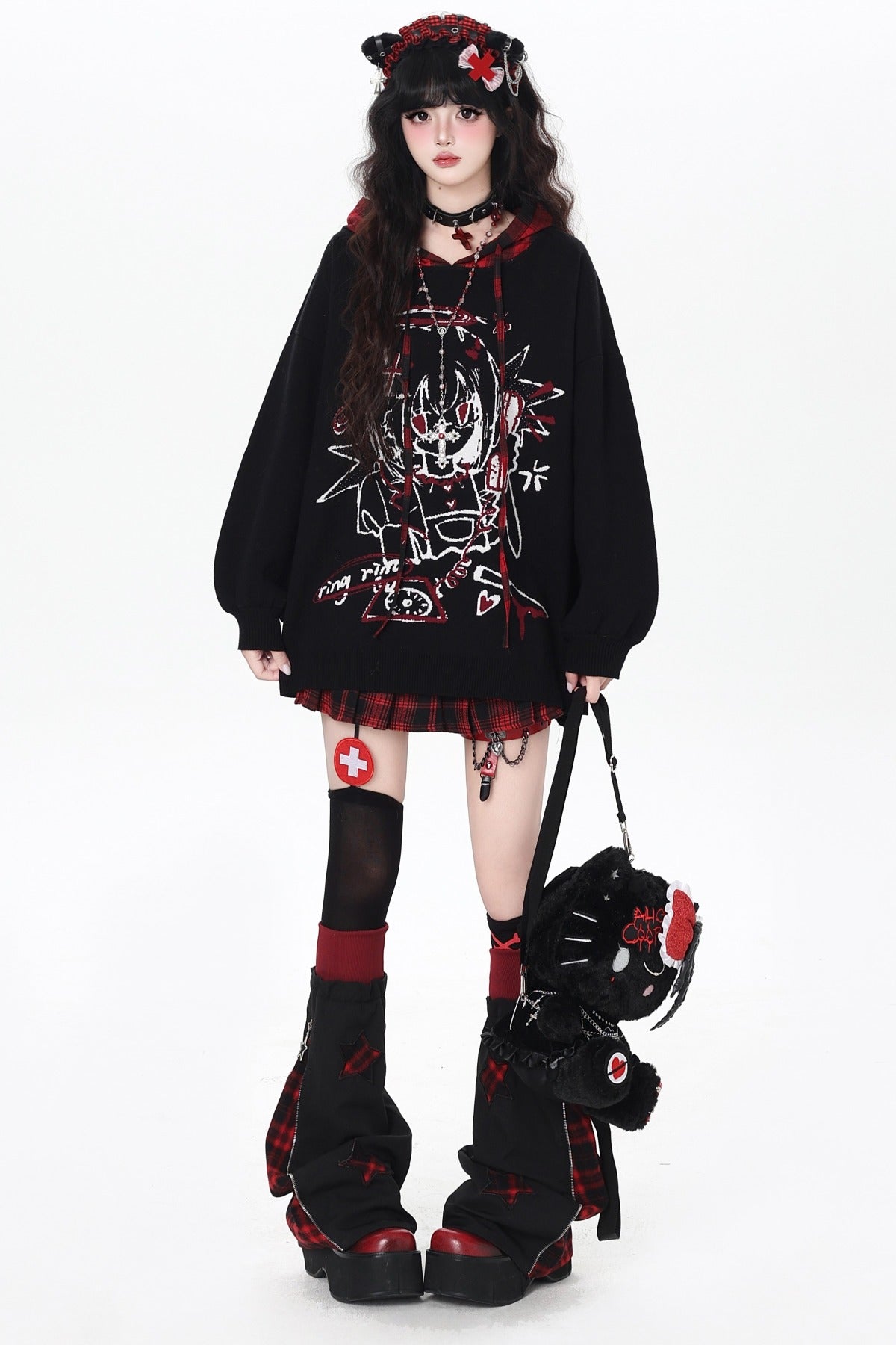 Punk-Puppen-Oversize-Hoodie