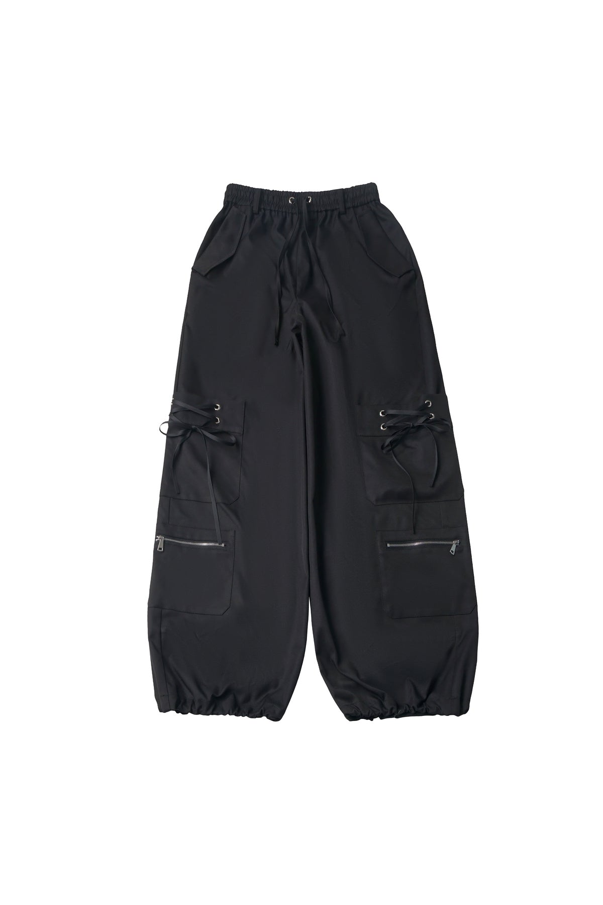 Strapped Wide-Leg Cargo Pants