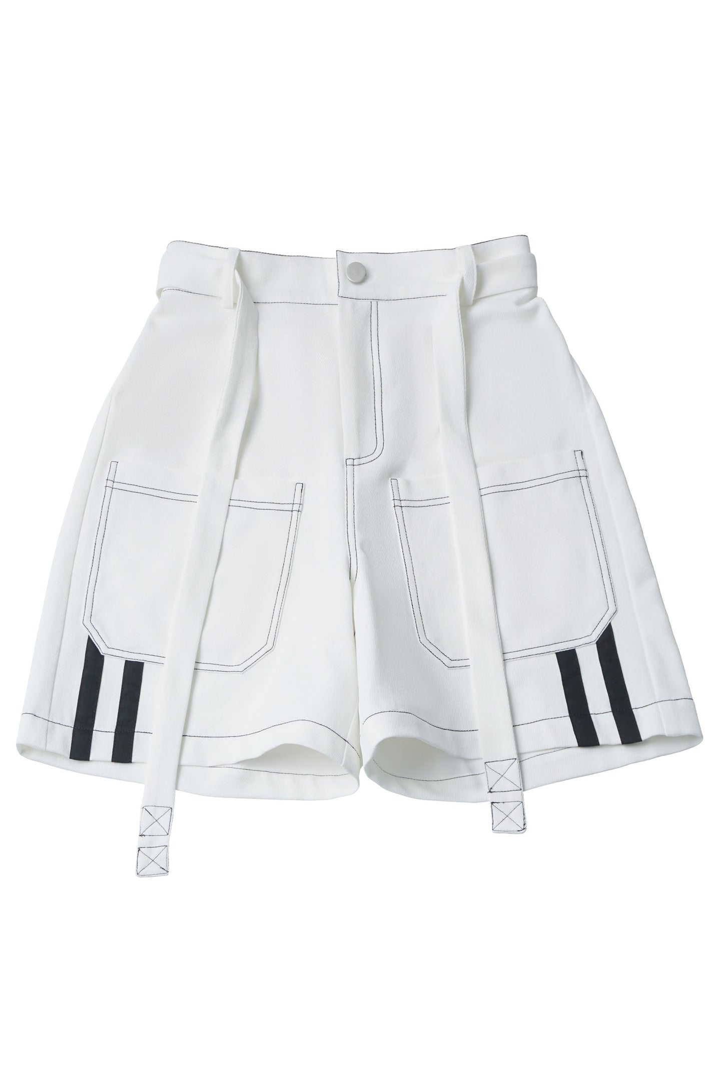 Gray Functional Stand Collar Zipper Short-Sleeve Set-Up