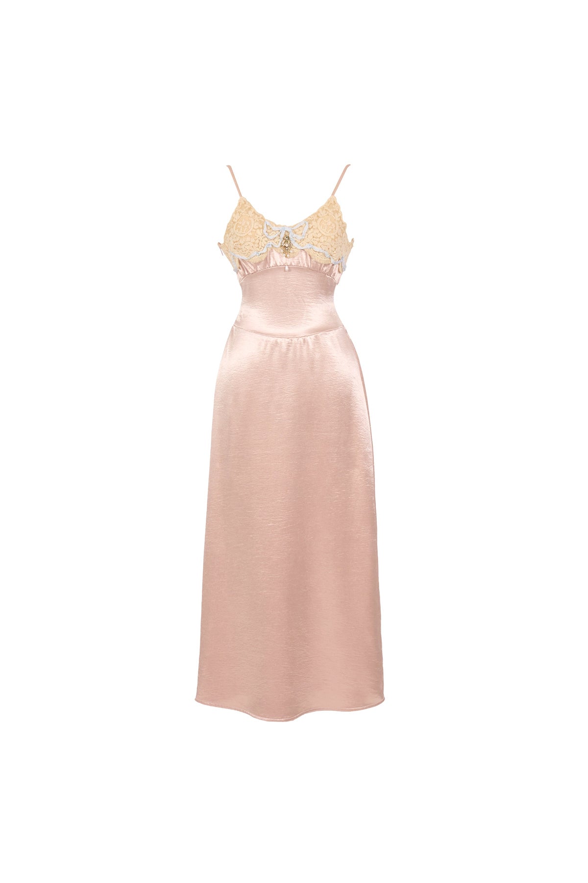 Pink Bow Satin Slip Dress