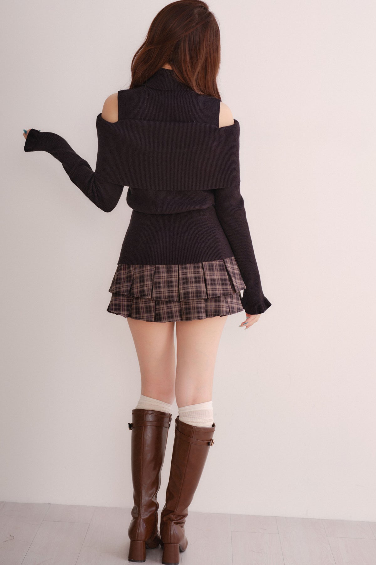 Off-Shoulder Shawl Pullover Sweater