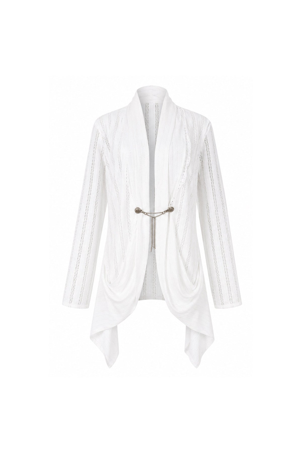 Weiße Gothic-Strickjacke mit Spitze