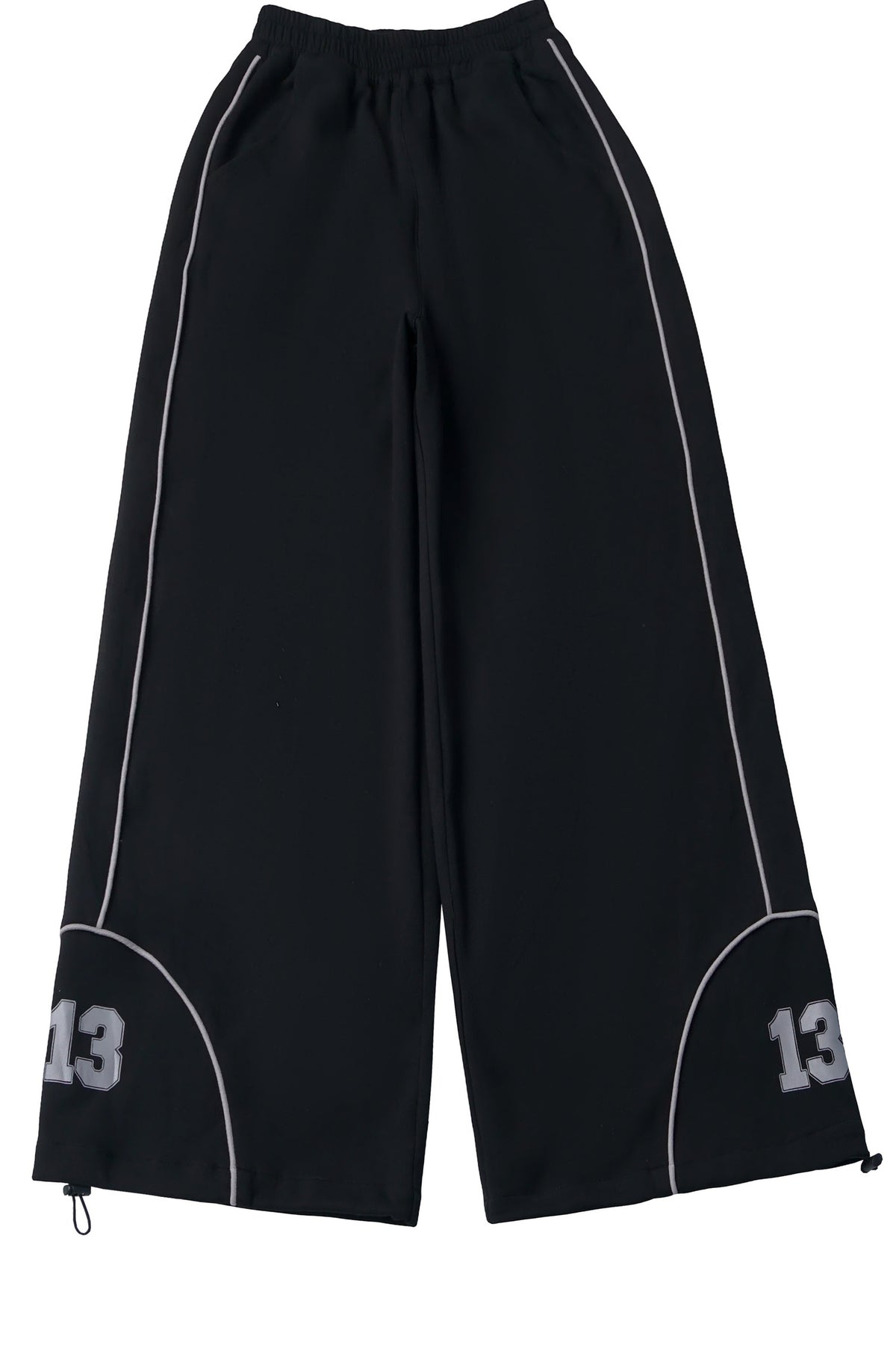 Black Gray Color Block Chain Tie Sweatshirt And Pants Set-Up
