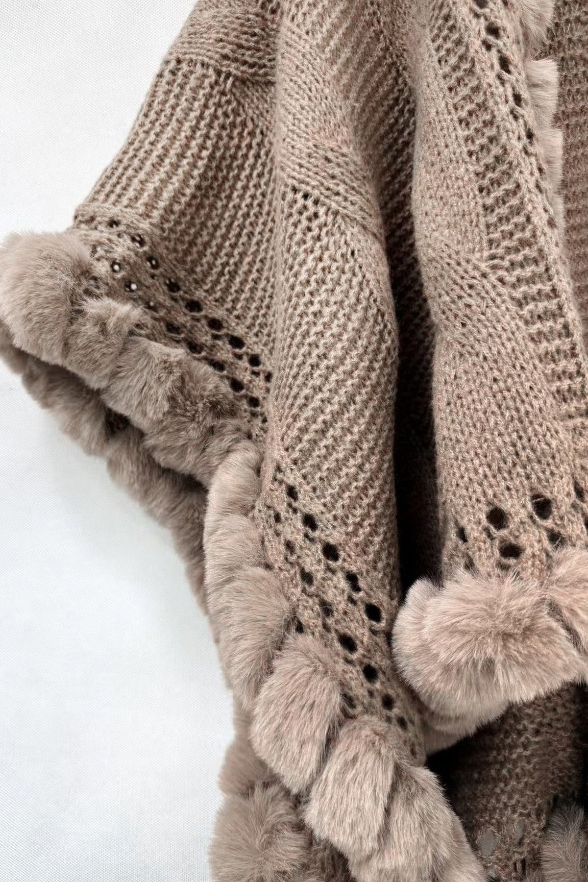 Brown Fuzzy Shawl Cardigan