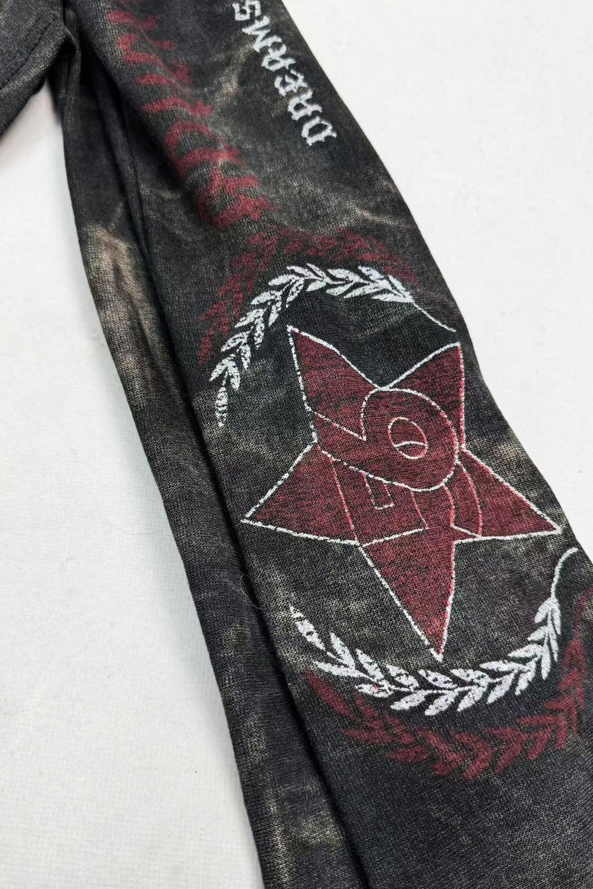 Batik-Schulterfreies Langarm-Oberteil