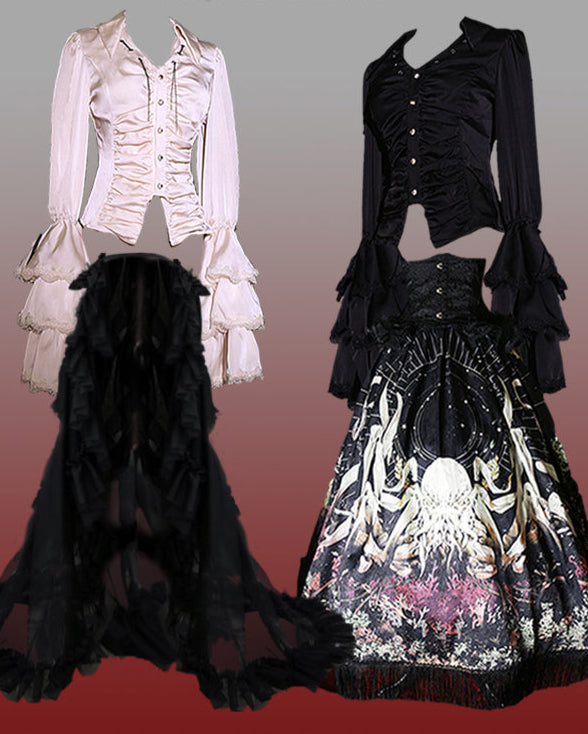 Cthulhu Gothic Dark Lolita Shirt + Skirt + Tail + Corset