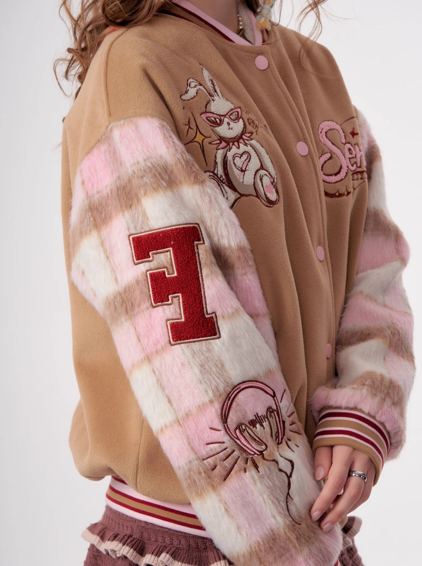 American Retro Check Sleeve Bunny Jacket