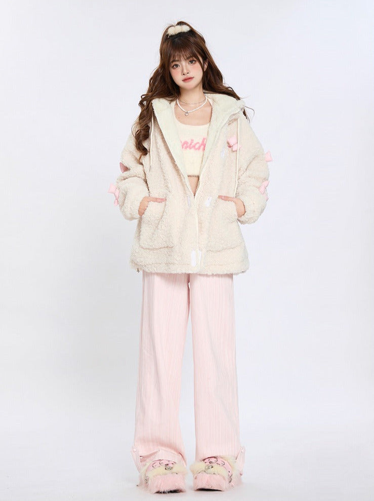 ラムフードウールニッチデザインジャケット