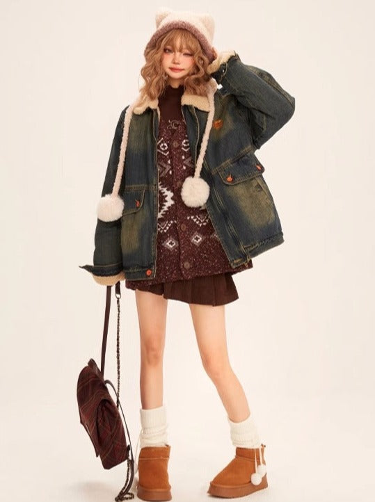 Cat Ear Pompom Knit Hat