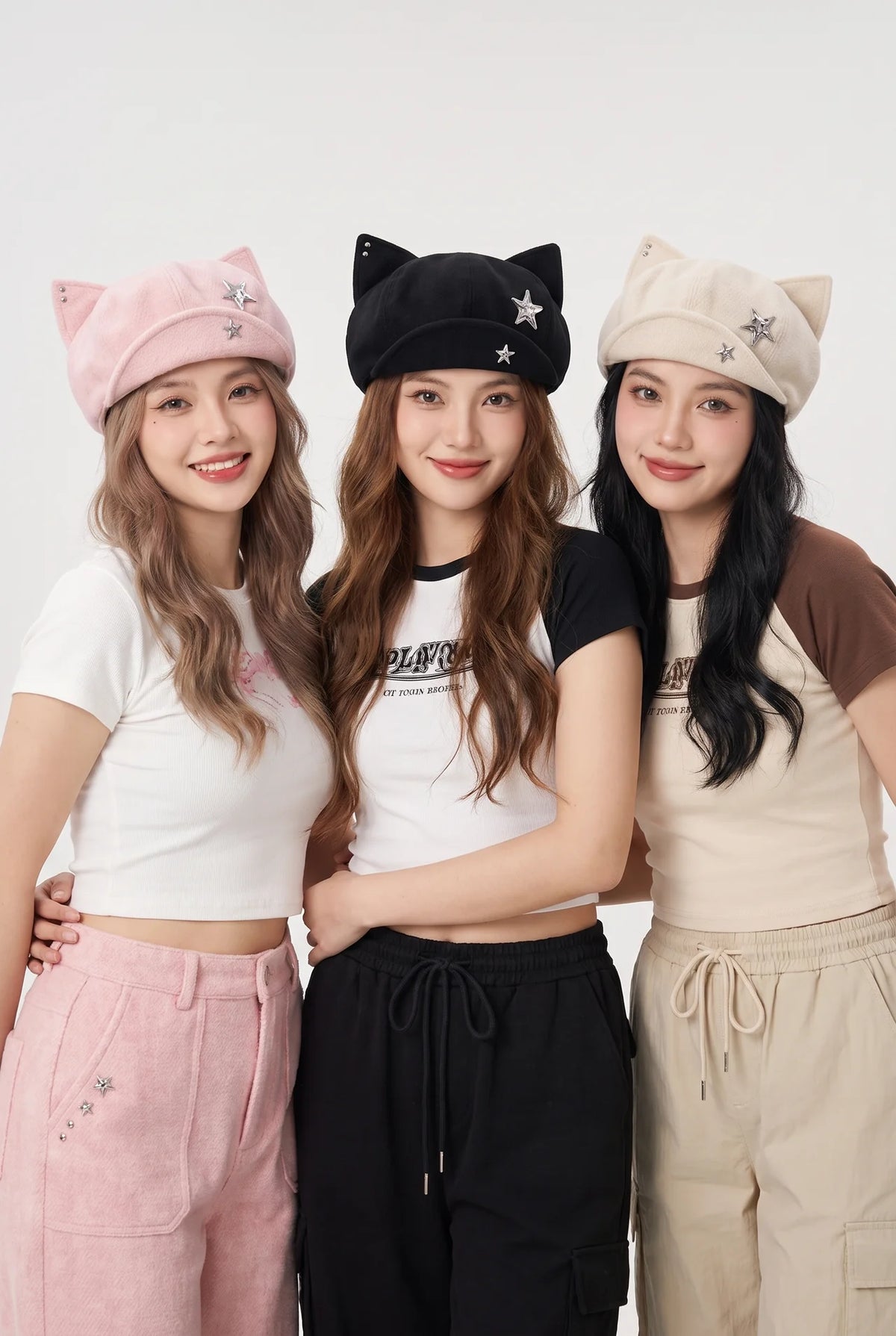 Cartoon Cat Ear Star Beret