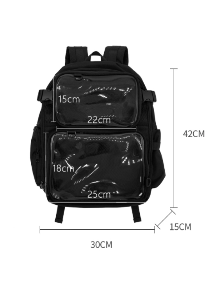 Backpack pain bag with clear bag