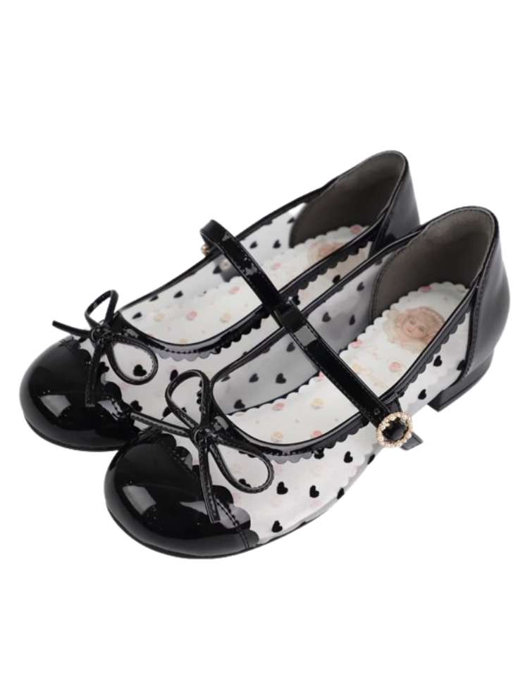 Ballerines pour bébés à ruban transparent