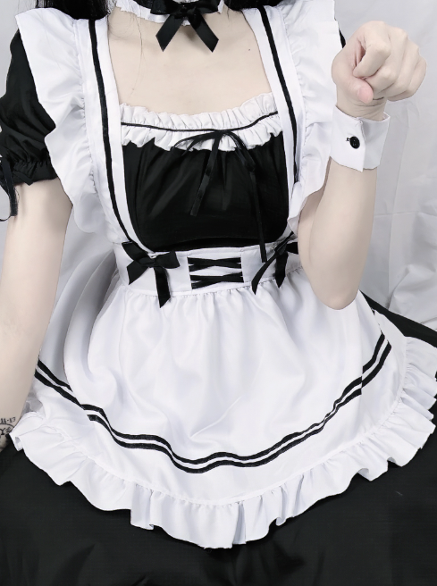 パフフリルワンピース+エプロン