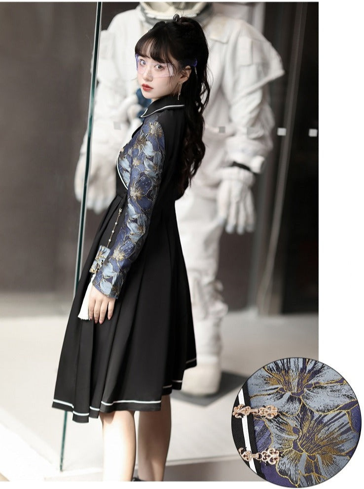 フラワータッセルアシメチャイナテイストワンピース