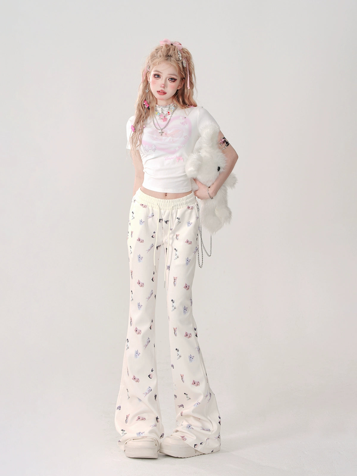 Girly Big Heart Design Tops