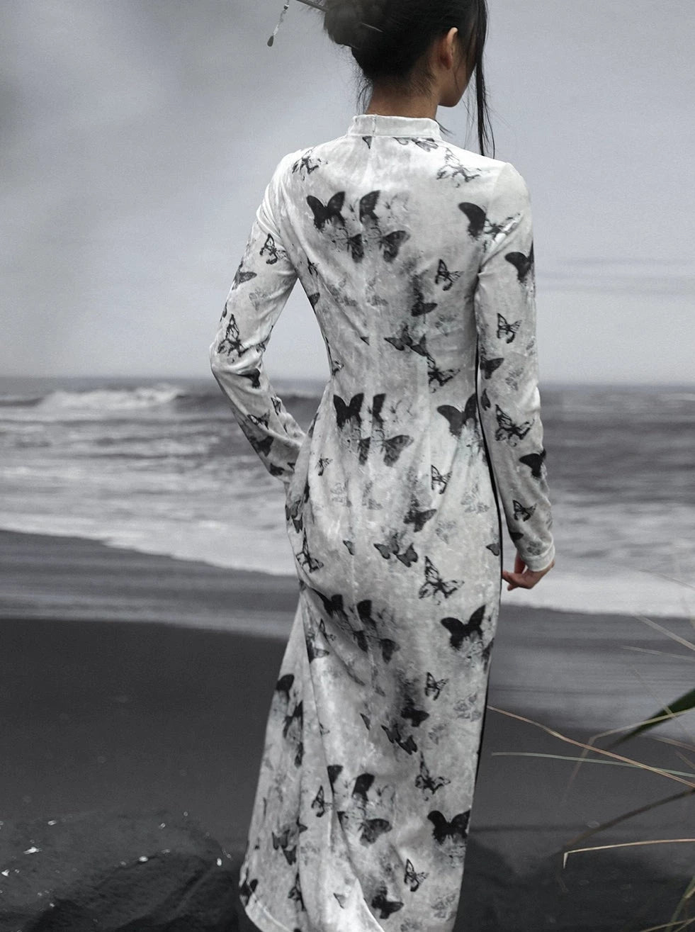 蝴蝶模式长裙