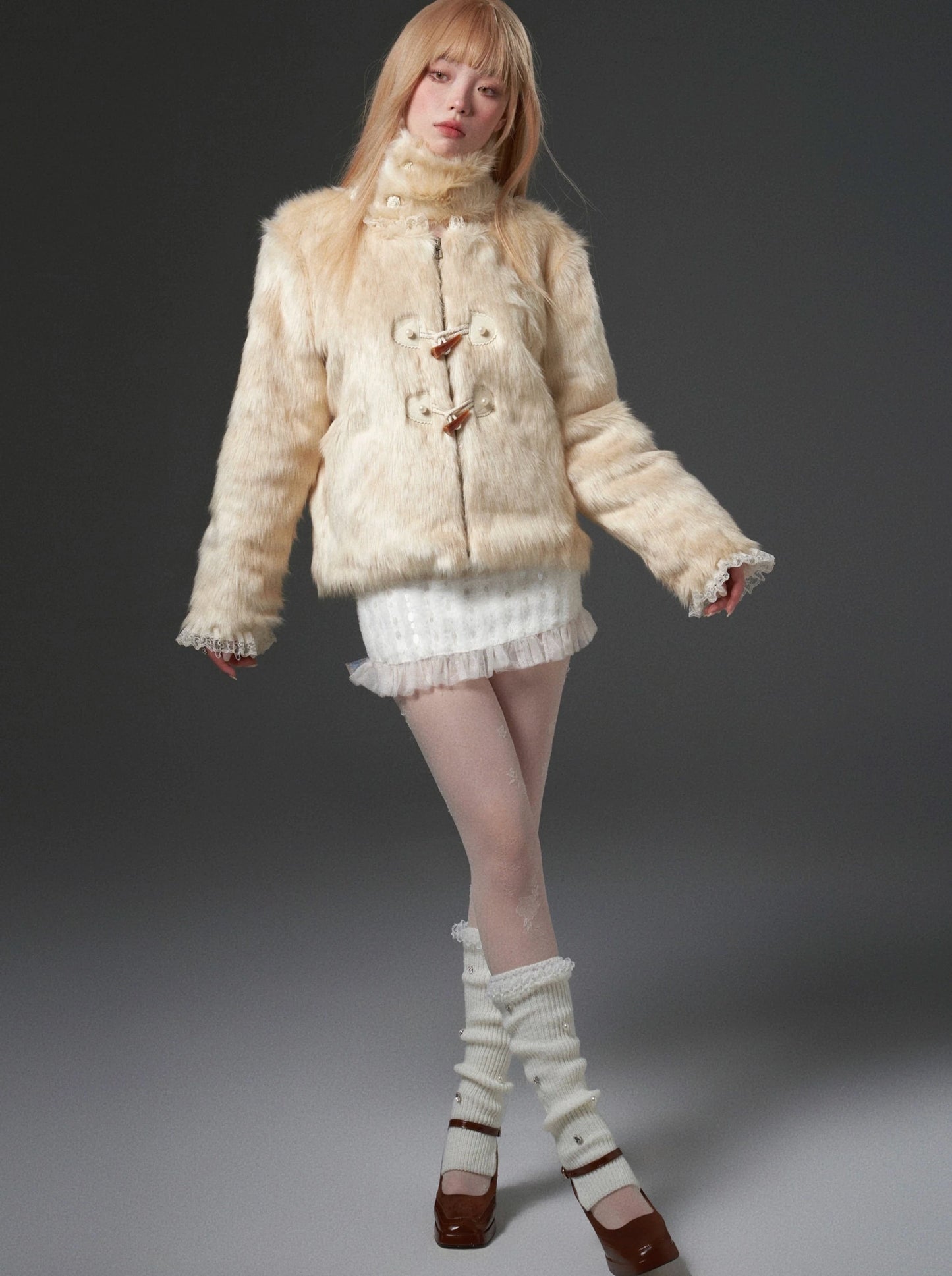 パールフリルレッグウォーマー