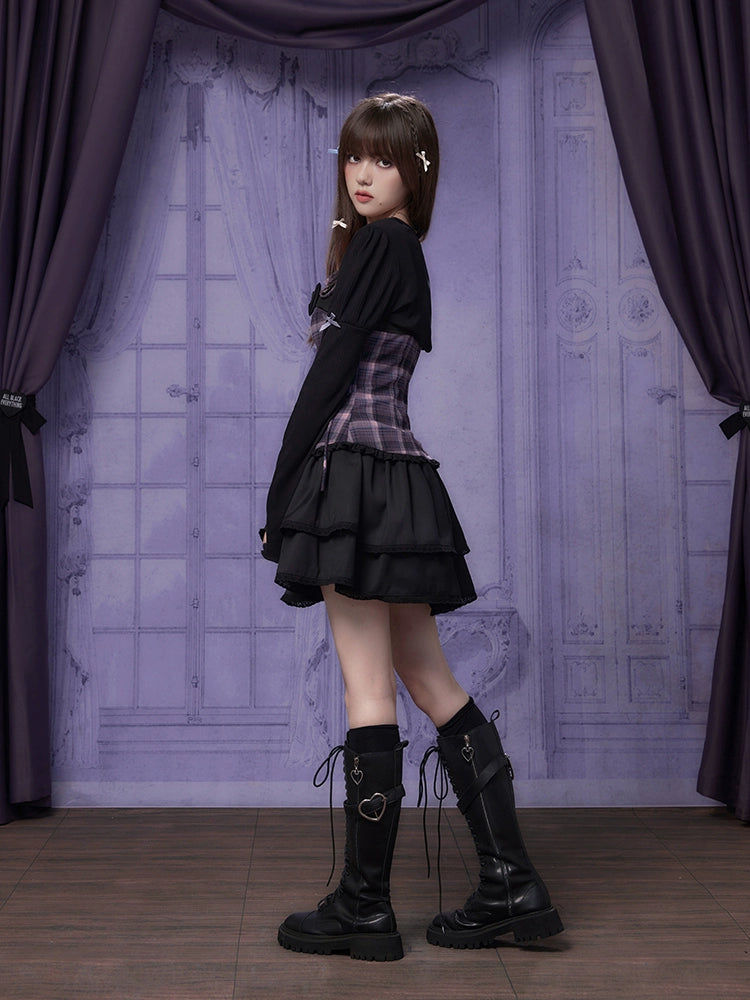 Cool ribbon short cardigan