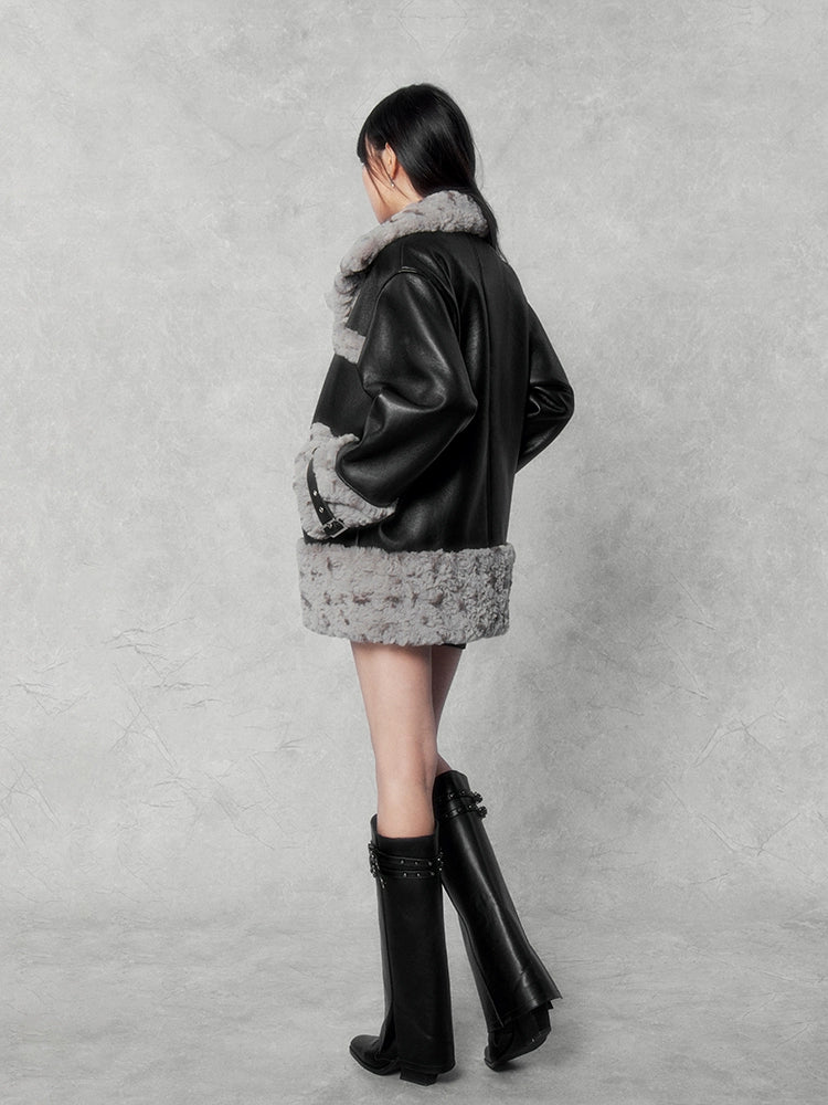 스노우 나이트 스프링 가죽 푸르보 아스칼 오토 바이 재킷