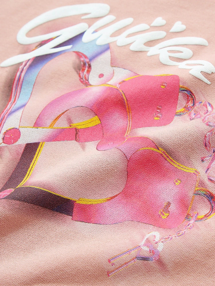 スイートピンキーレトロロゴオーバースウェット