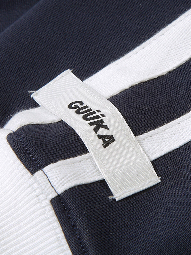 GUUKA 翻领开衫卫衣女潮段晓薇同款美式复古学院风女装短款修身外套