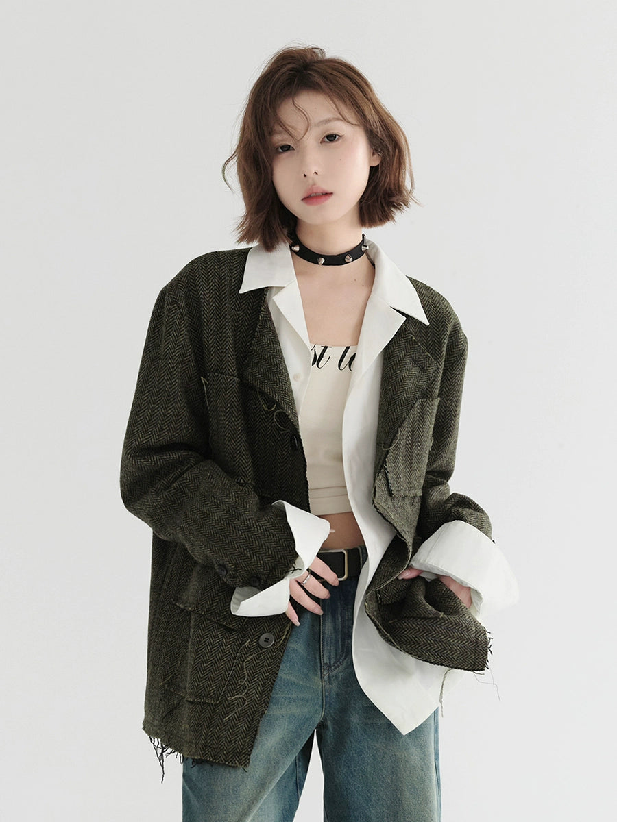 Fur Edge Mode Loose Cardigan