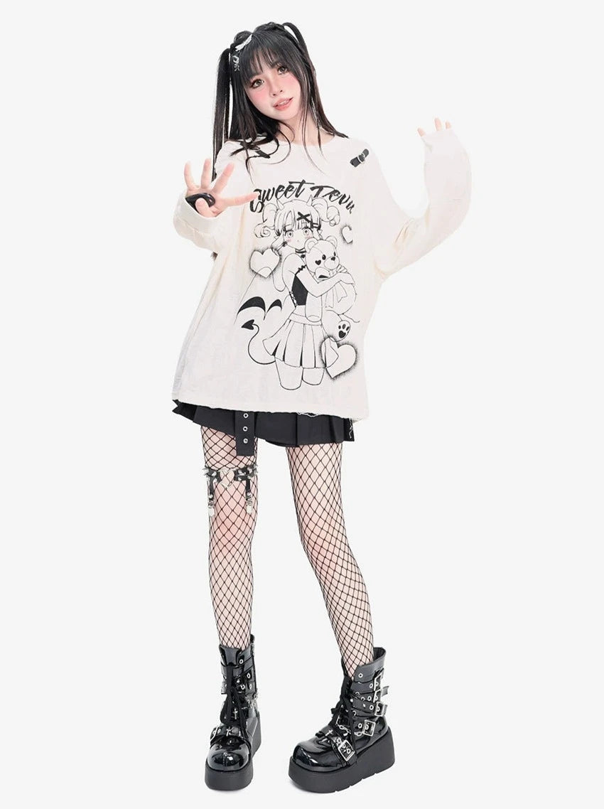 アニメピュアガールイラストデザインルーズトップス