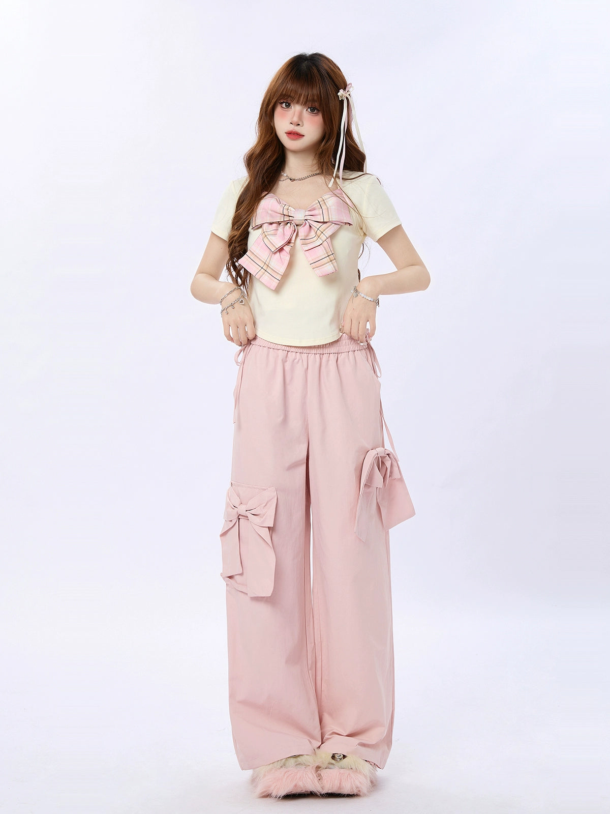 Big Check Bow Short Top