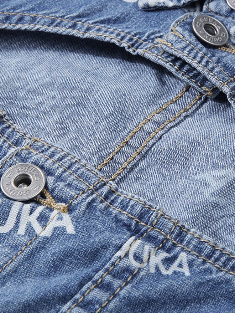 ポロロゴデニムショートトップス