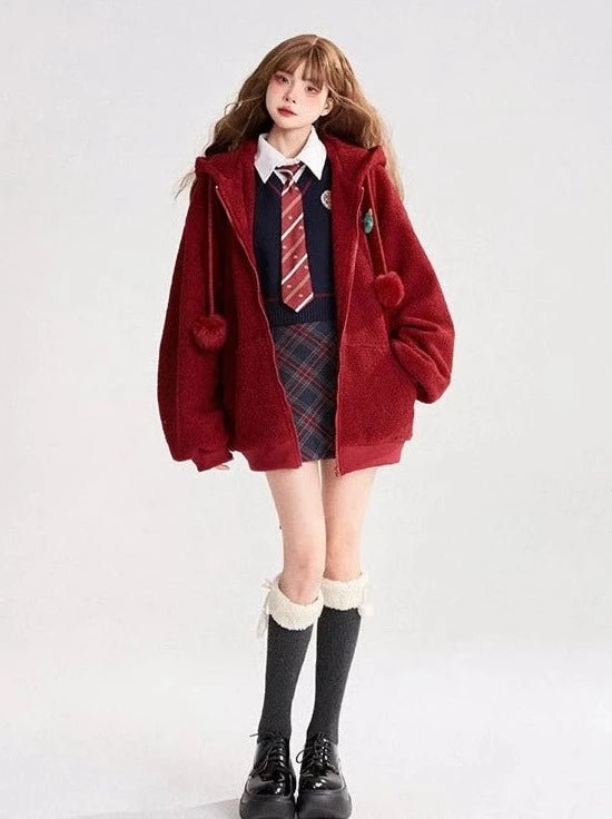 美式学院风 JK 套装 针织背心 + 领带 衬衫 + 裙子套装