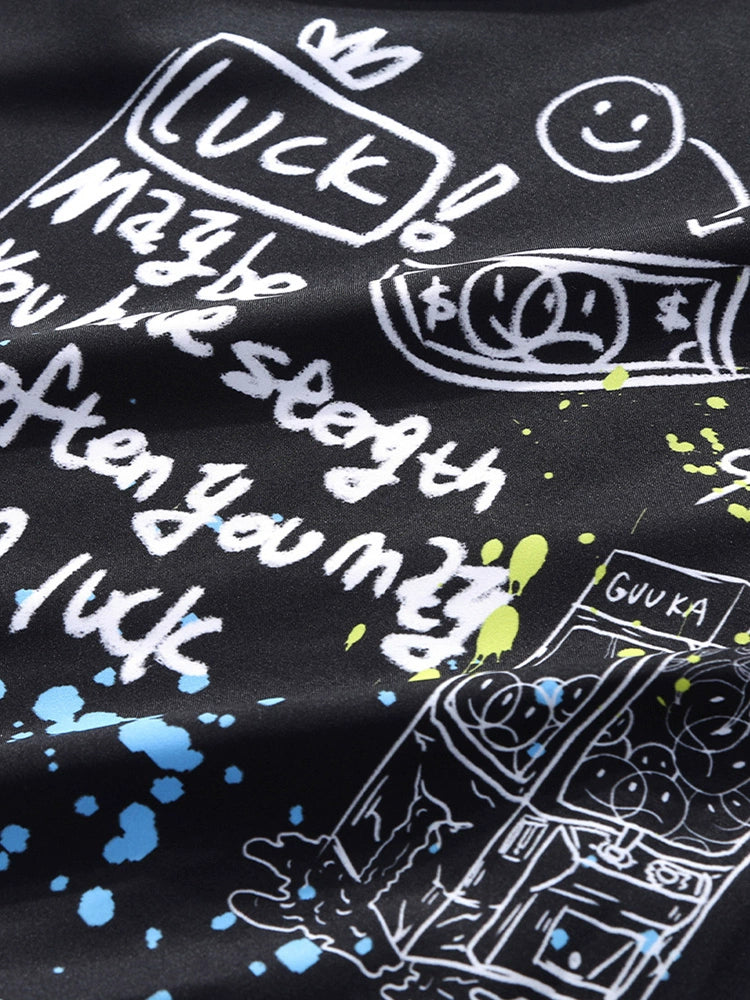 インクペンキアートデザインサマーモードシャツ