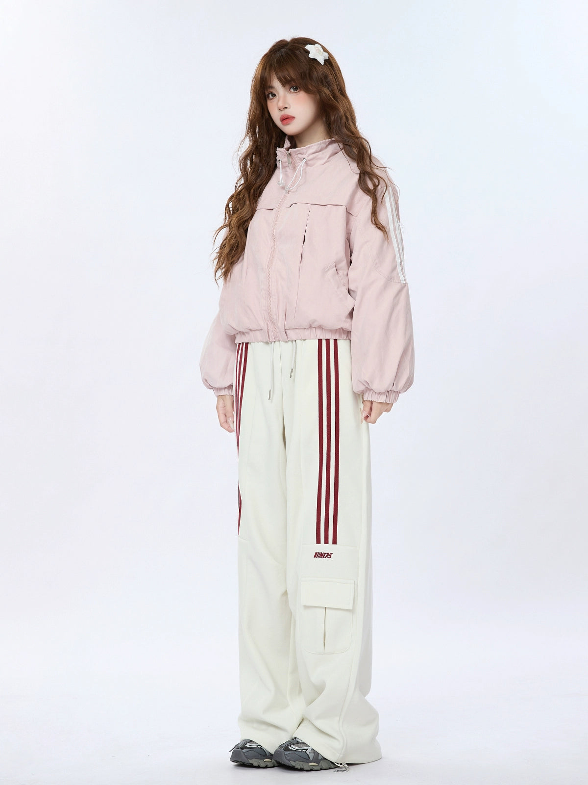 Striped Pocket Casual Loose Pants