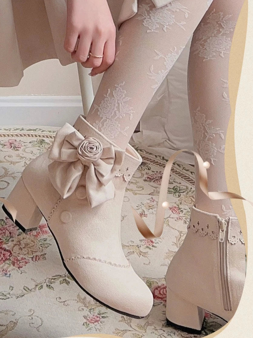 LACEUPRIBBONSHORTBOOTSレースアップリボンショートブーツ LACEUPRIBBONSHORTBOOTSレースアップリボンショートブーツ
