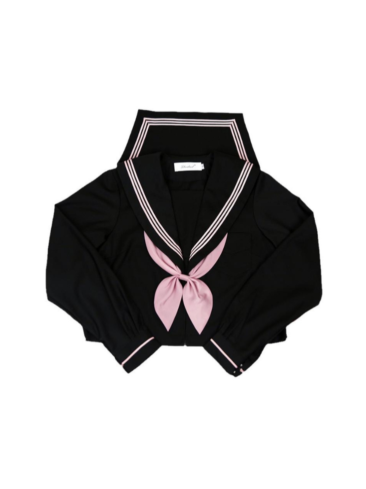 バックリボンセーラートップス+プリーツスカート