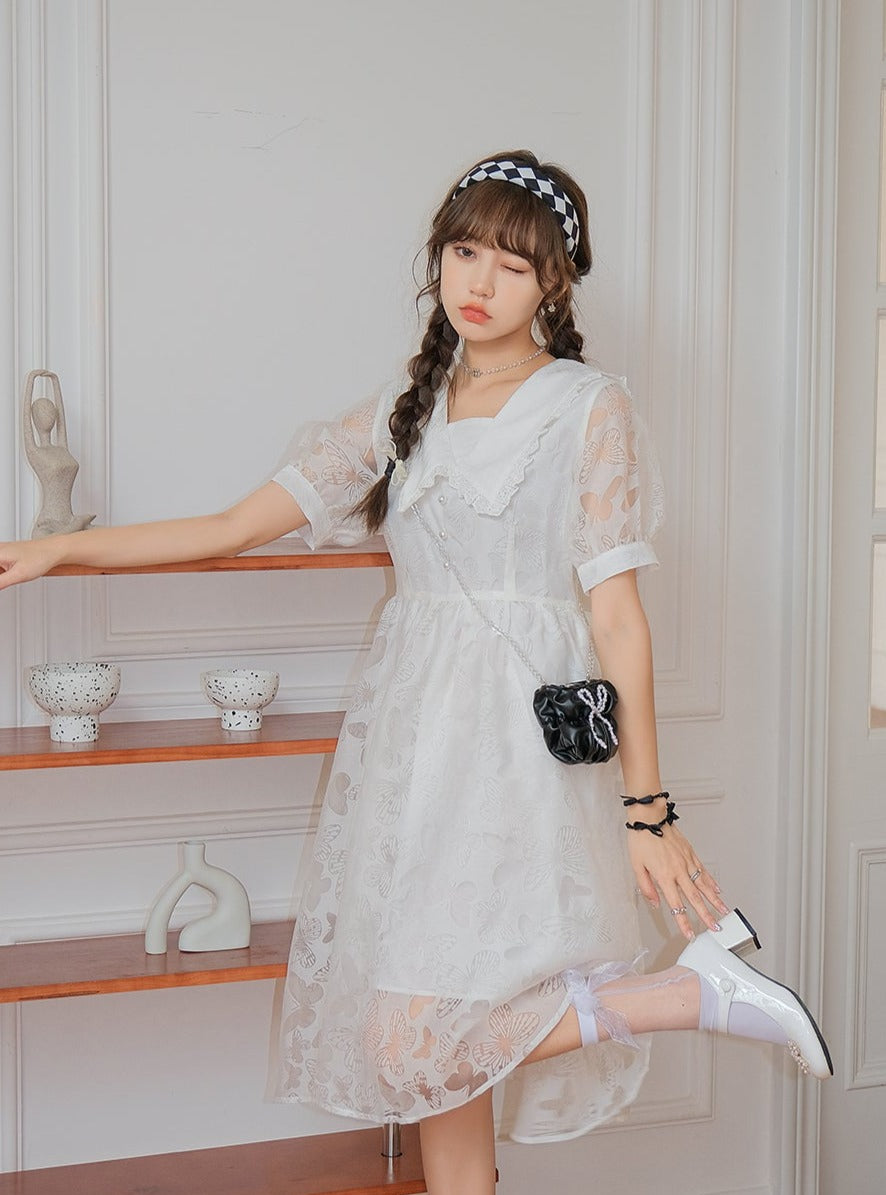 纯蝴蝶fleilfill彩色连衣裙