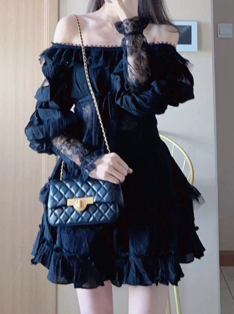 Retro Pure Puff Sleeve Dress [Reserved Item