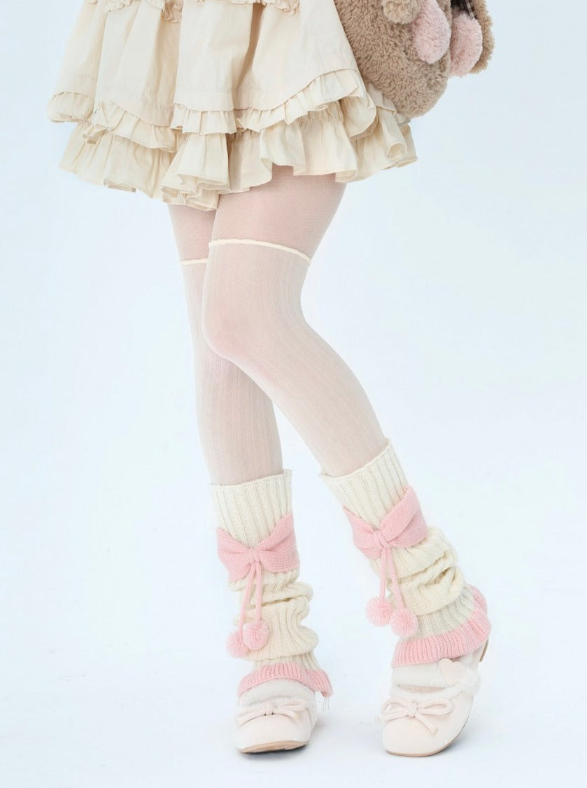 ピンクミルクニットレッグウォーマー