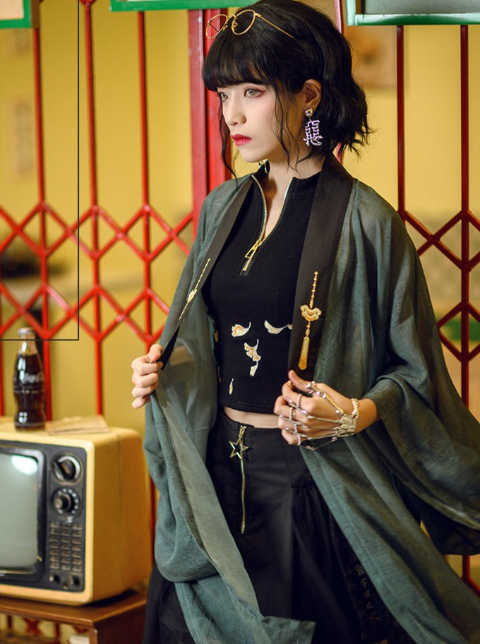 モードゴールドデザインサマージップアップキャミソール