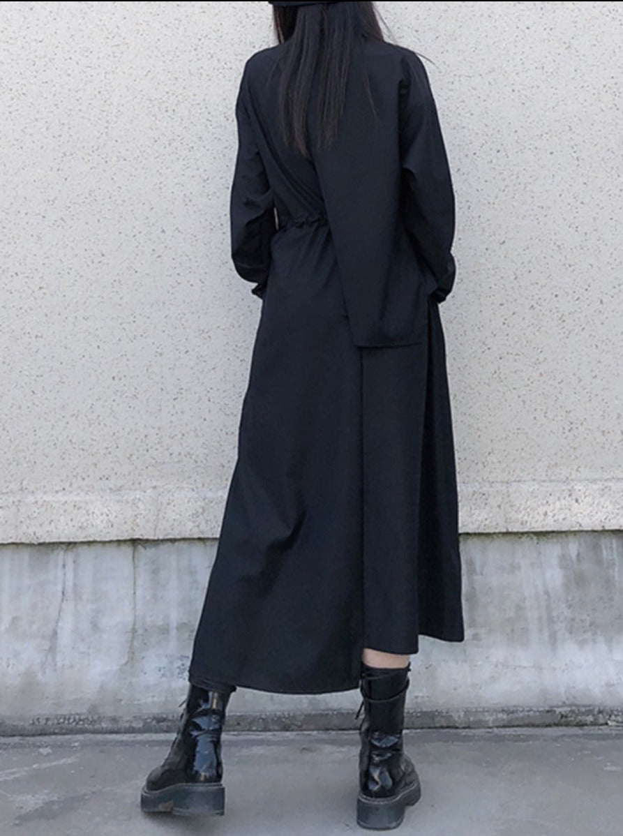 Mode asymmetric fake two-piece dress