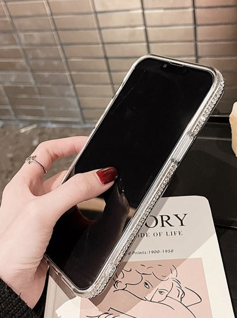 ブラックハートダイヤモンドスマホケース