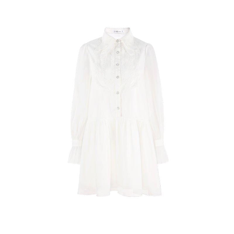 Princess Lace Edge Shirt Dress