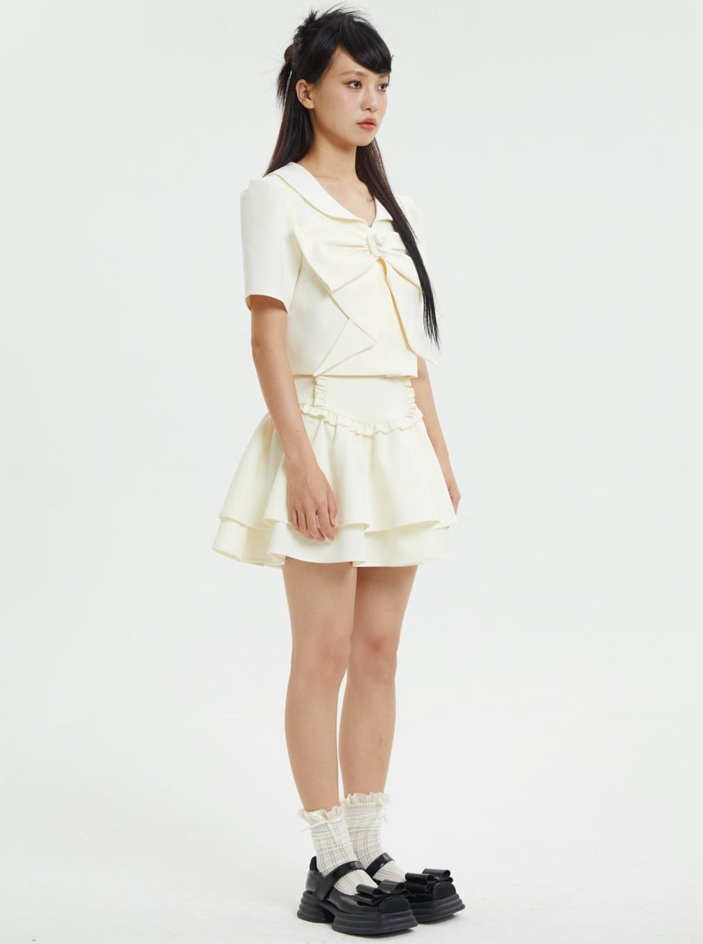 ミルキーイエローリボンガーリーセットアップ