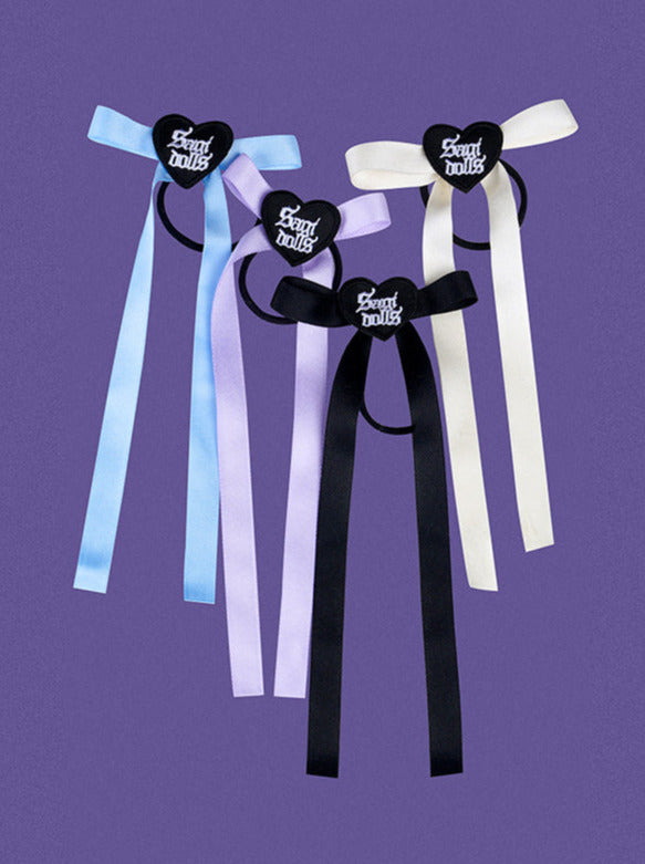 Original heart logo arrangement ribbon hair band