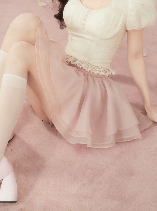 Fairy satin mesh skirt