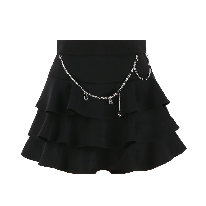 Motif chain strap tea asskirt tasting pants