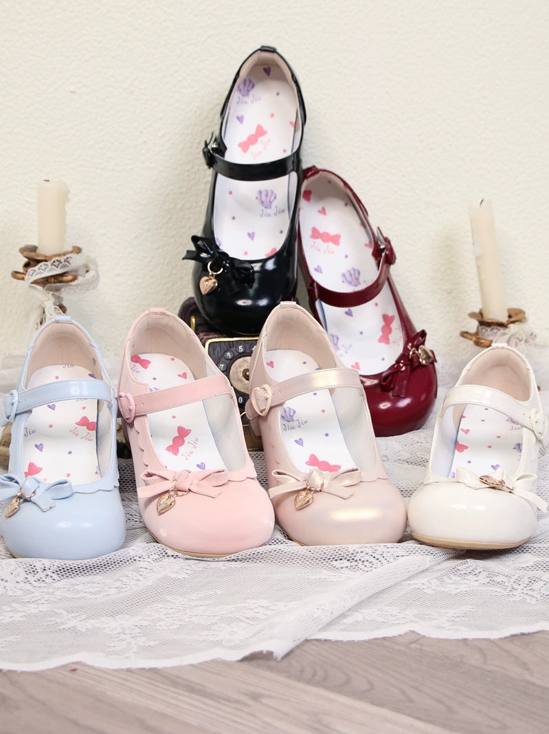 Lolita Round Head Doll Medium Heel Shoes