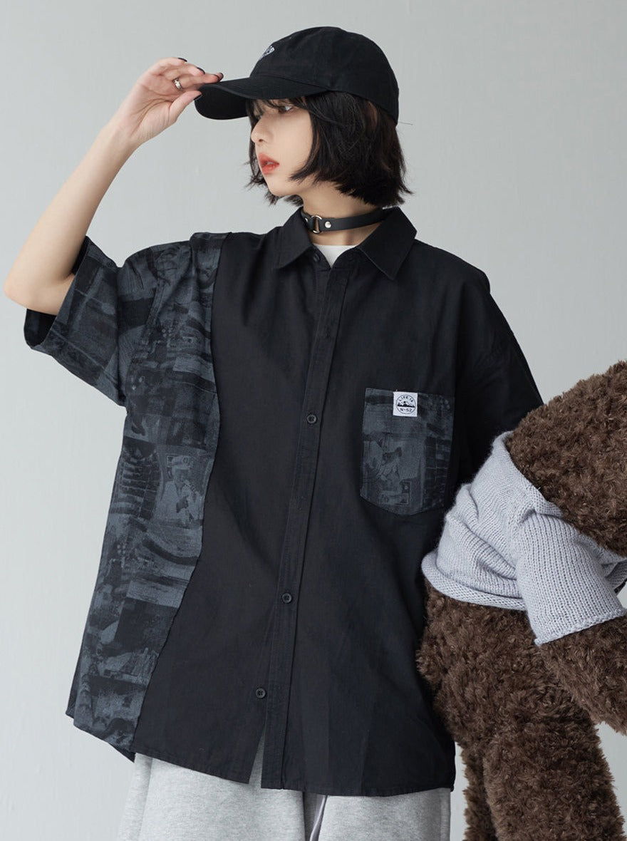 Boyish Asymmetrical Design Loose Shirt