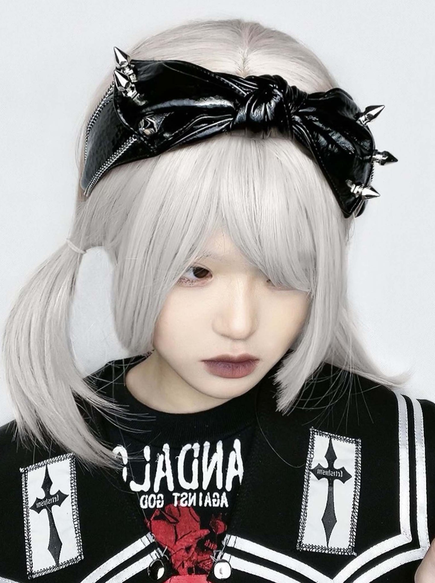 dark punk metal rivet headband